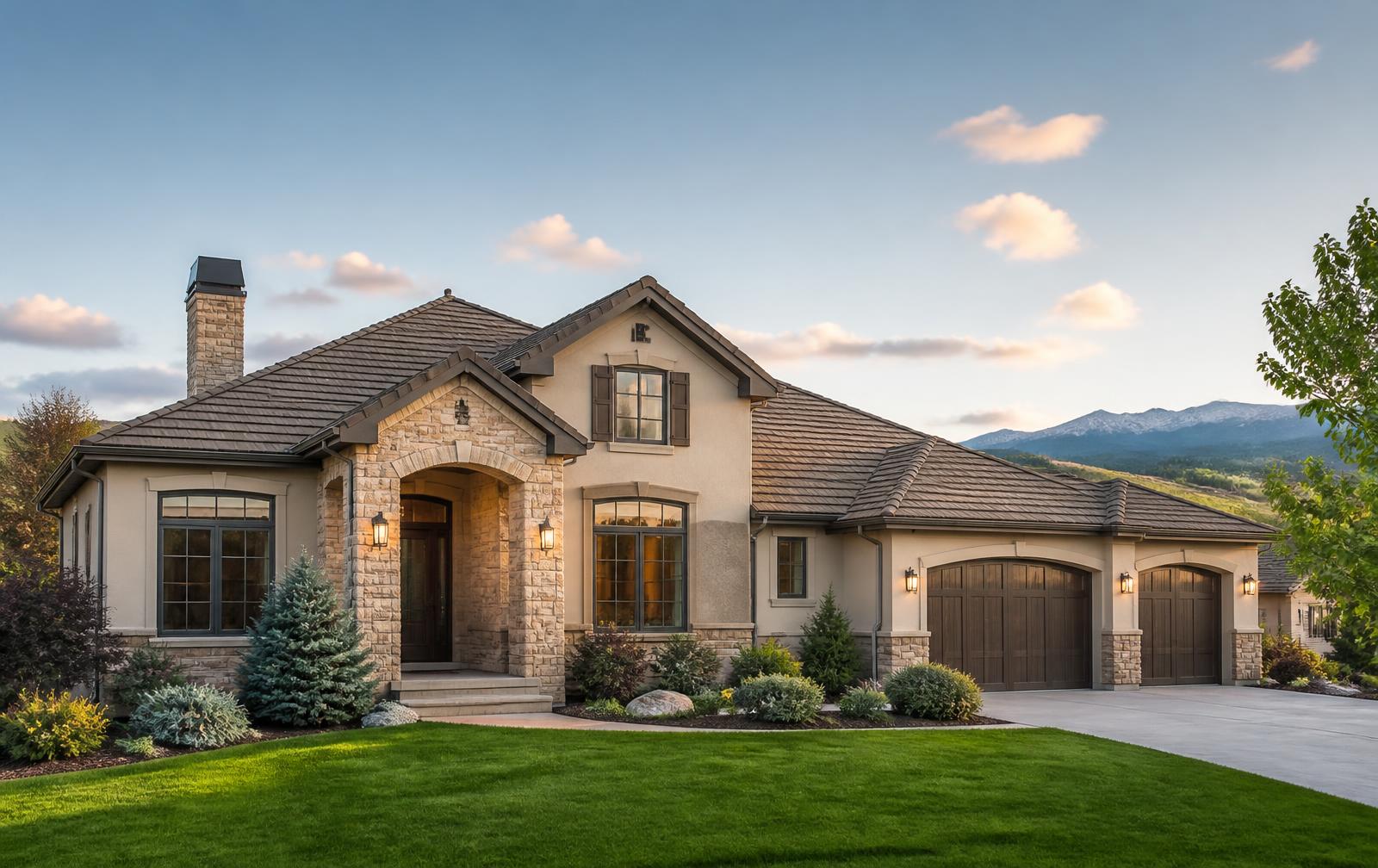 Well-maintained suburban home with a manicured lawn in Highlands Ranch, Colorado